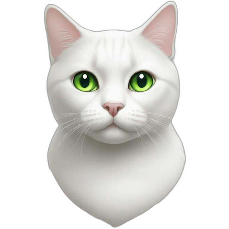 British white Cat with green eyes emoji