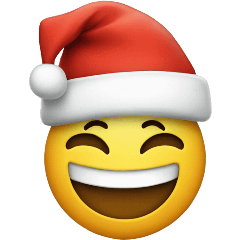 Smiley emoji with a Santa hat emoji