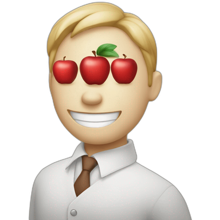 smiling red apple working as a trader emoji