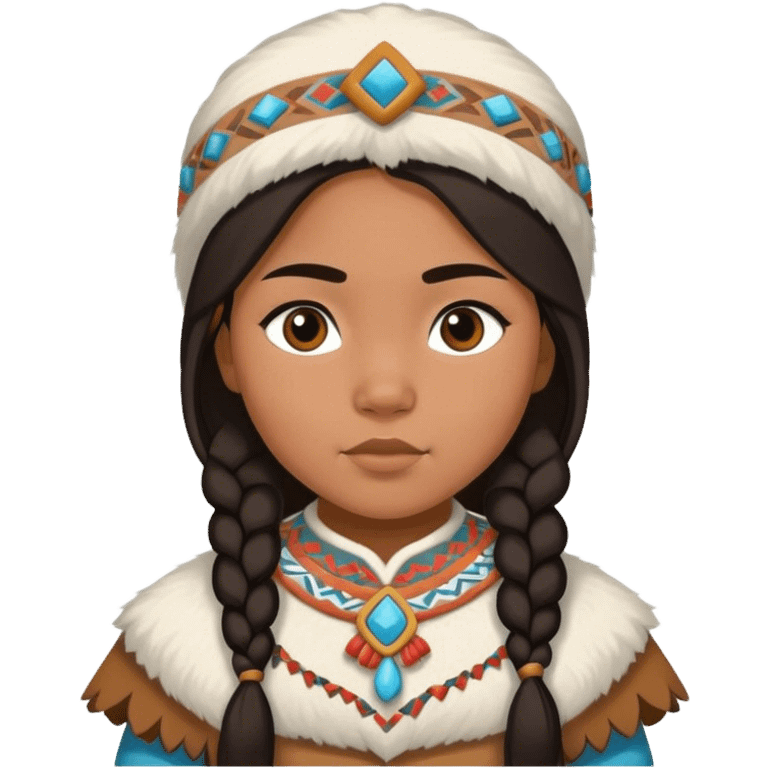 Inuit girl in traditional costume emoji