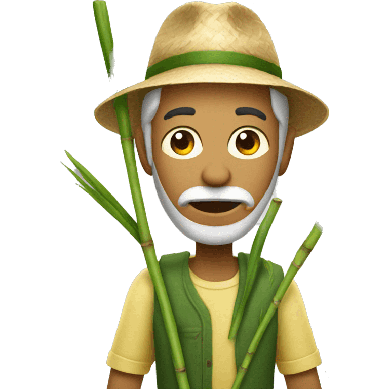 Man with a sugarcane emoji