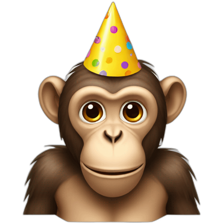 Monkey with a party hat emoji