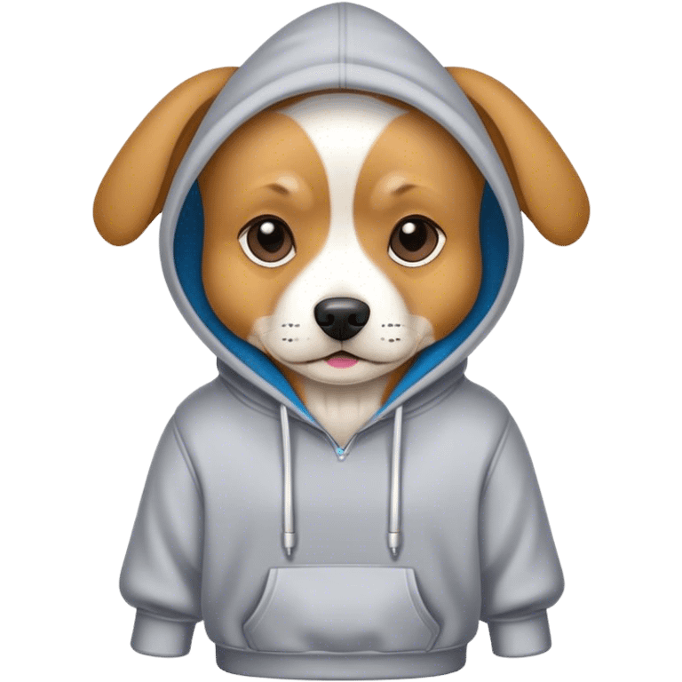 Dog wearing a hoodie emoji