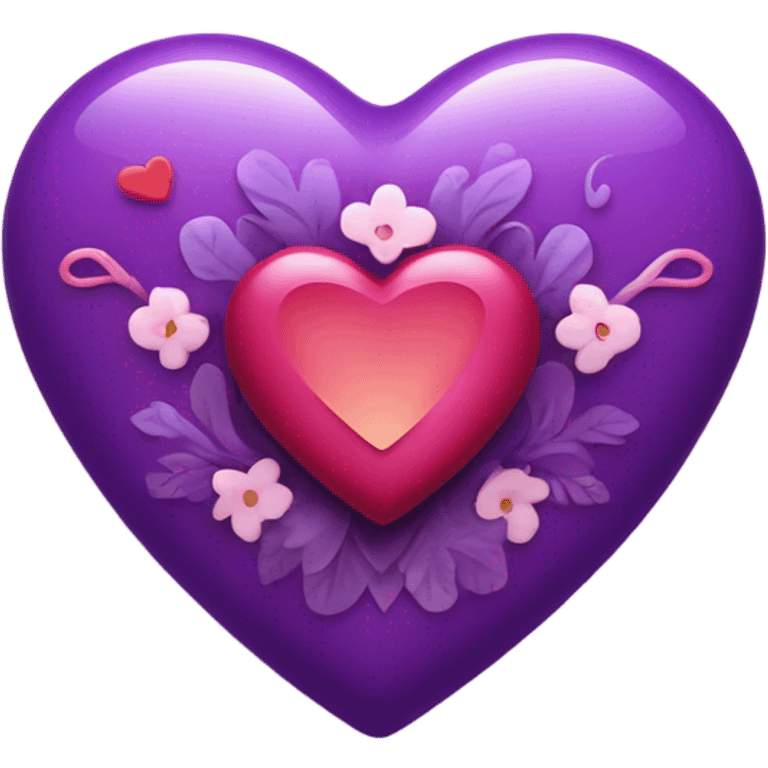 Happy Saint valentine day purple  emoji