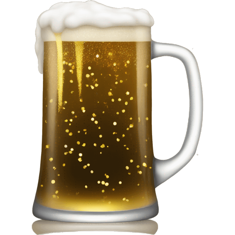 Beer mug full of galaxy nebula gold sparkles emoji