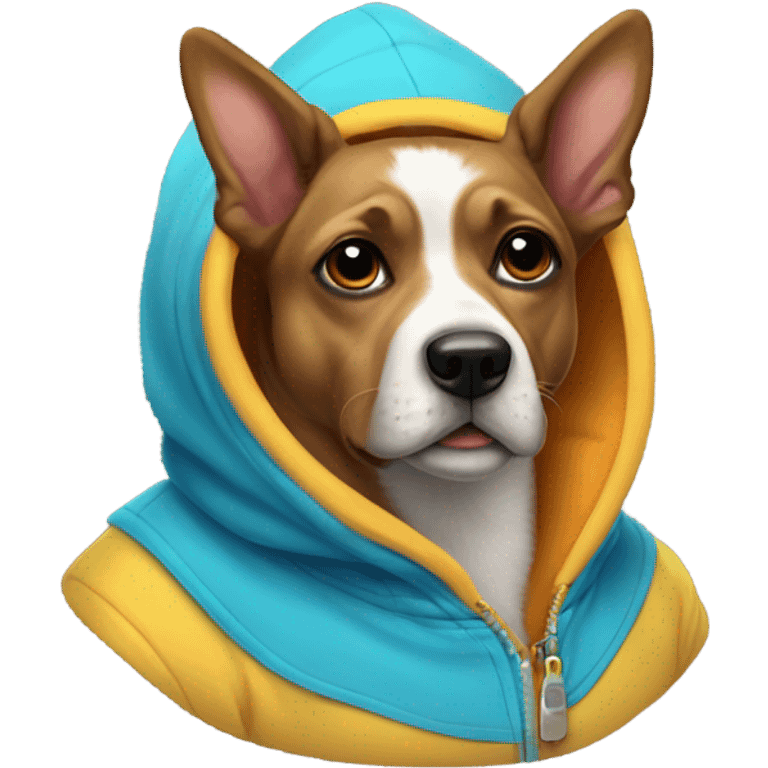 Dog wearing a hoodie emoji