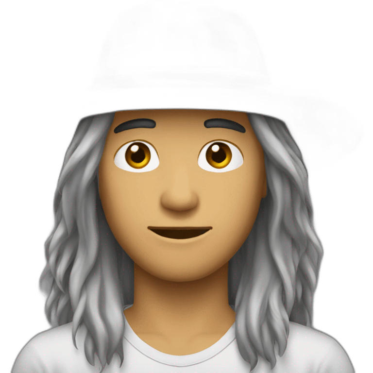 indonesian-guy-long-hair-with-hat emoji