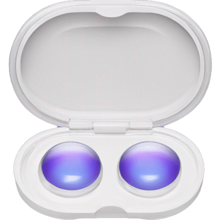 dual-compartment screw-top prescription contact lens case emoji