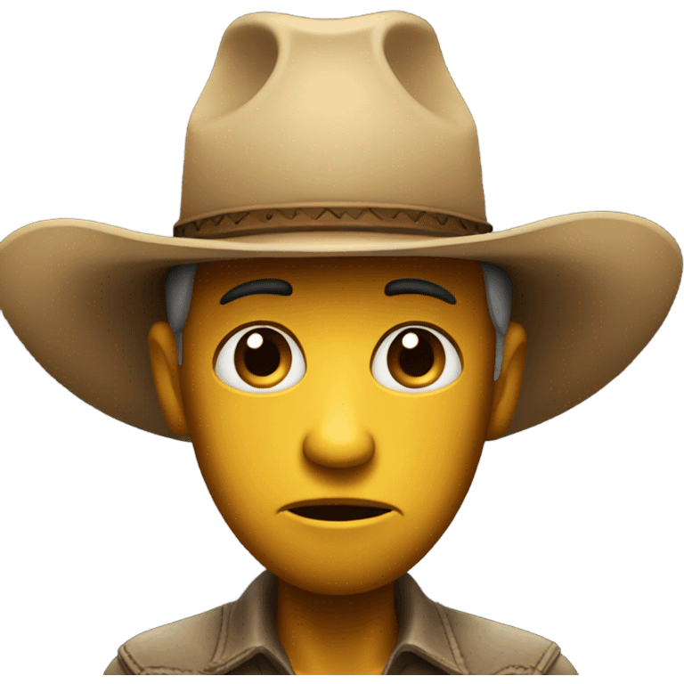 Sad face with cowboy hay emoji