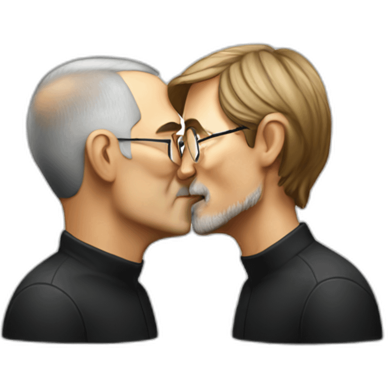 steve jobs kissing tim cook emoji