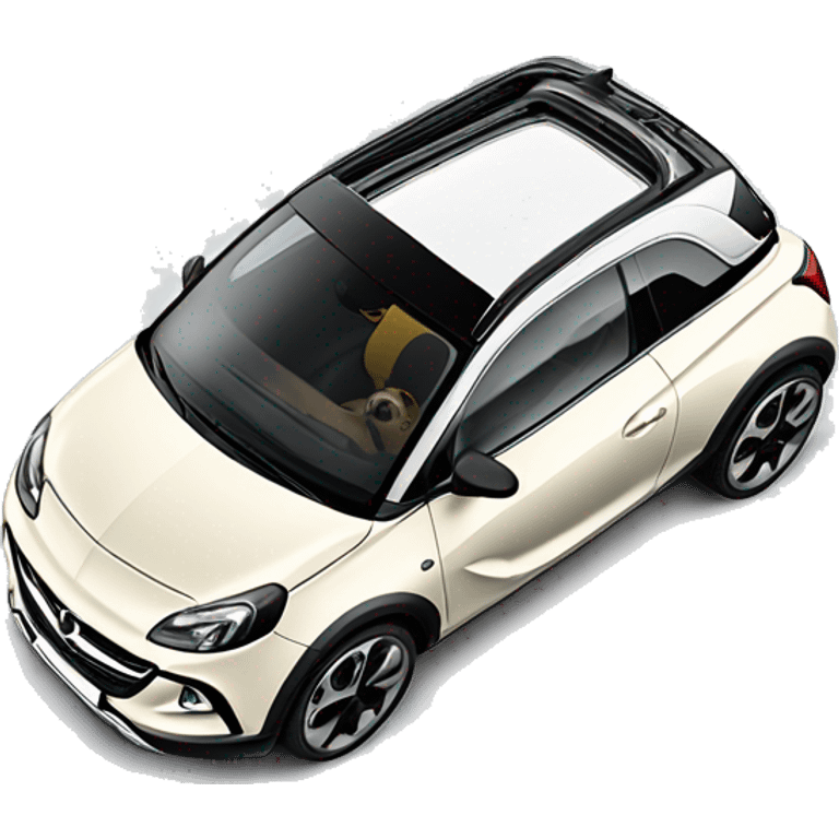 opel adam rocks in off white with sliding sun roof, only front view emoji