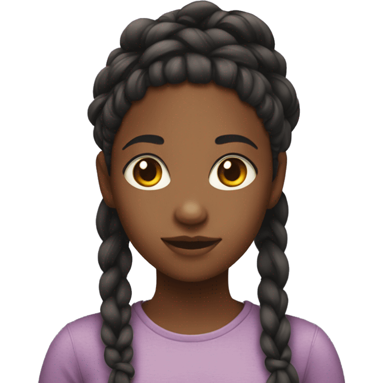 a black girl's face with braids emoji