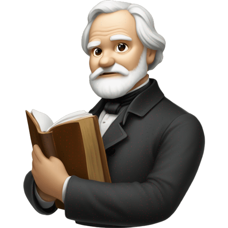 Victor Hugo holds a book in his hand emoji