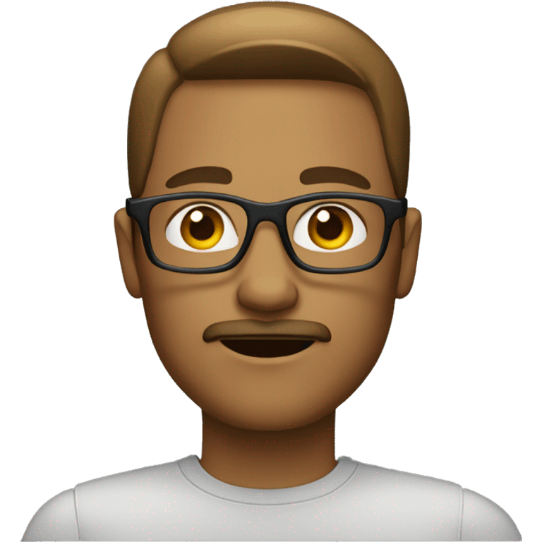 Light brown male with goatee and slickback hair with glasses  emoji