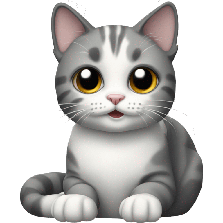 Gray and white faced cat emoji