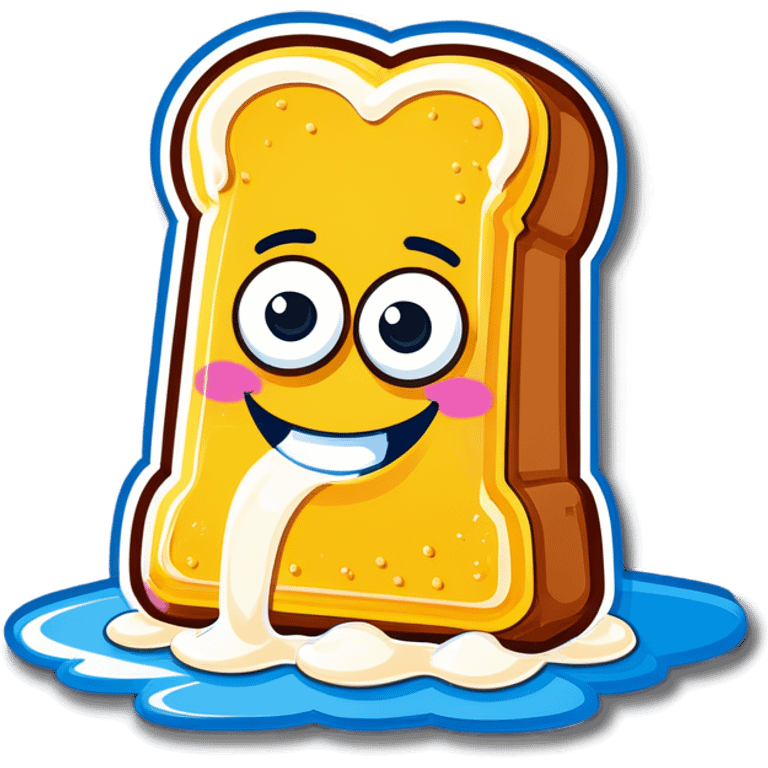 happy Twinkie with frosting coming out the bottom  glue tile hiding the eyes and top of the Twinkie ￼ emoji