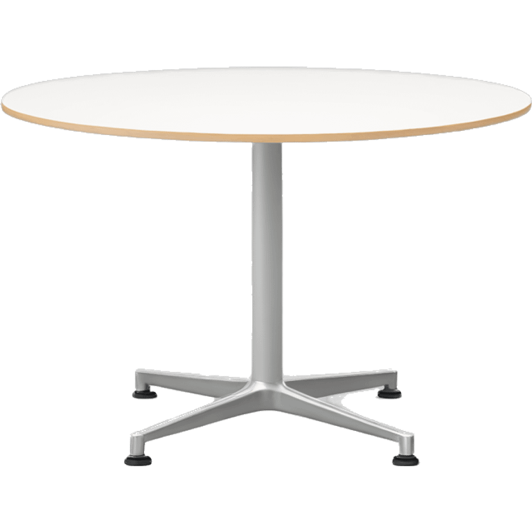 white Eames Universal Base Round Table emoji