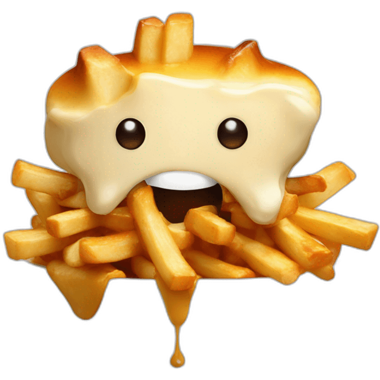 Poutine qui mange une poutine emoji