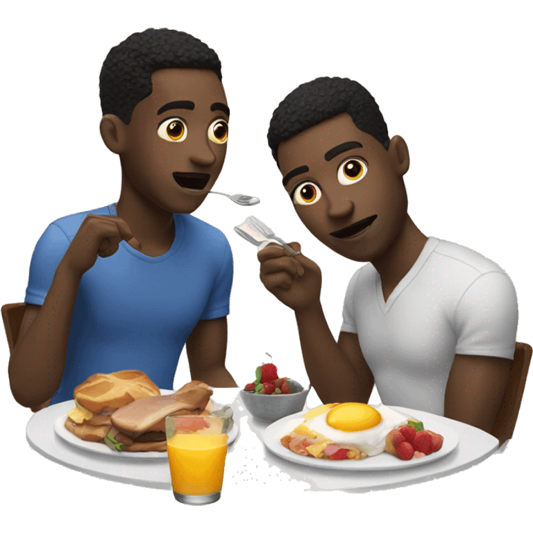 Black gay men eating brunch emoji