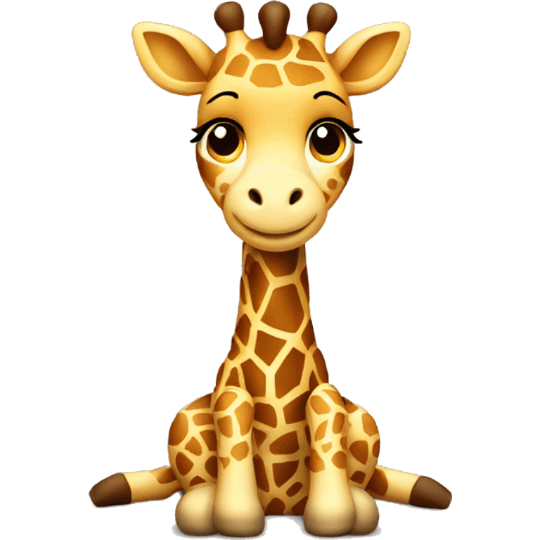 Cute little giraffe sitting emoji