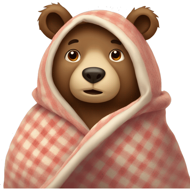 bear cozy in blanket emoji