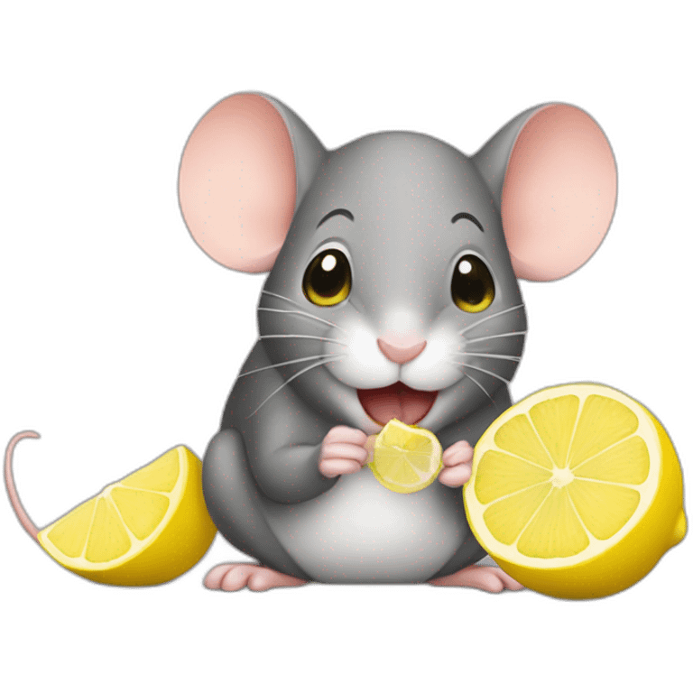 mouse squeesing a lemon emoji