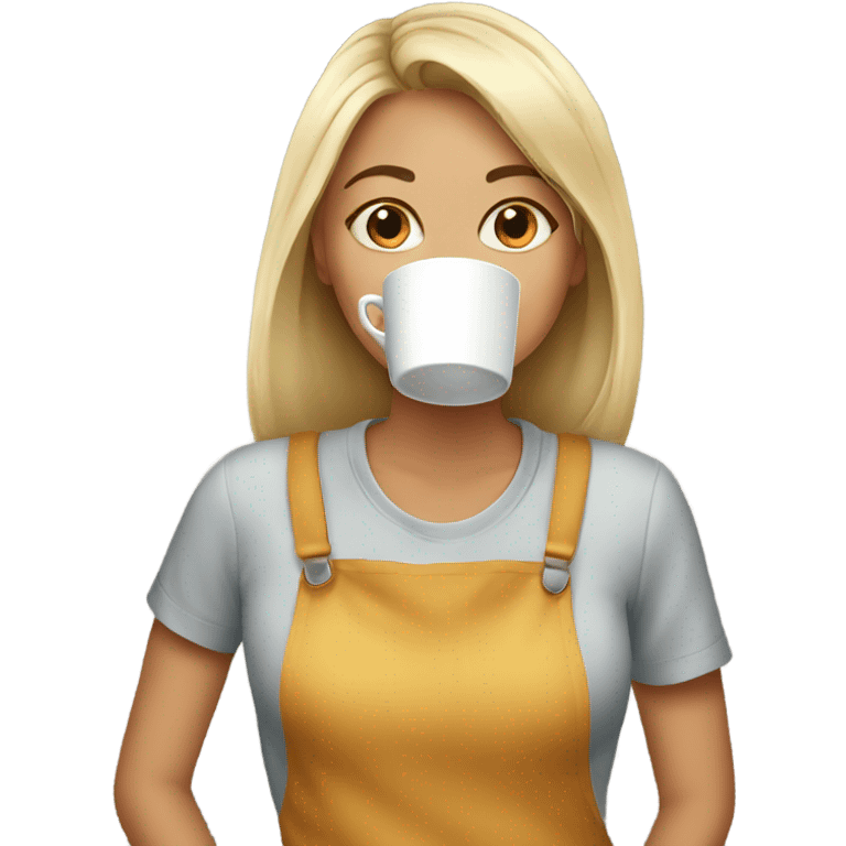 Girl drinking coffe emoji