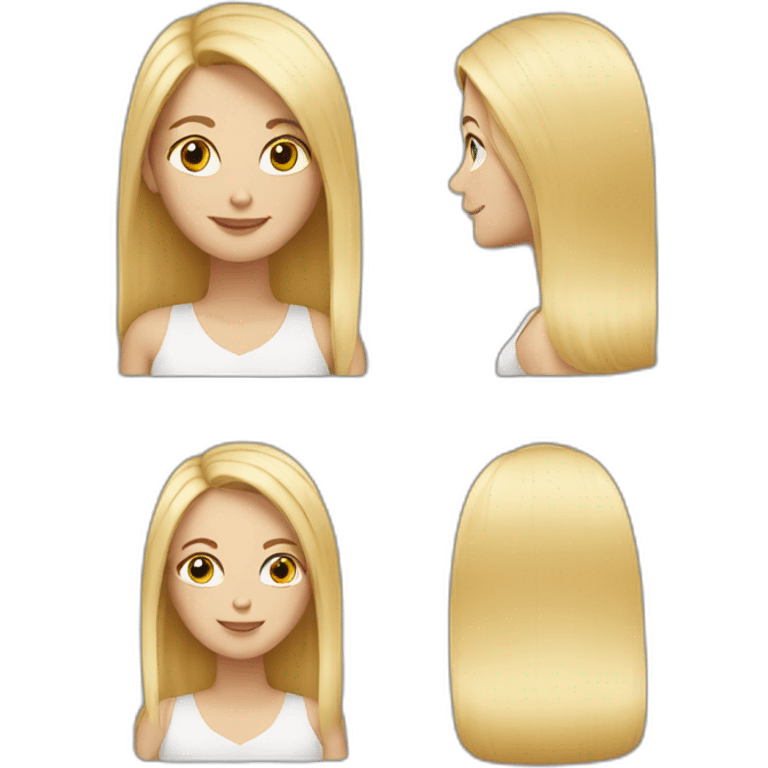 white women with blonde straight hair emoji