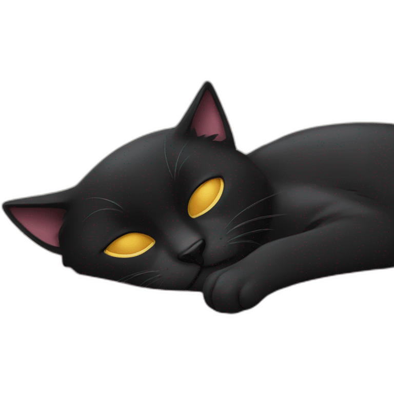 black-cat-napping emoji