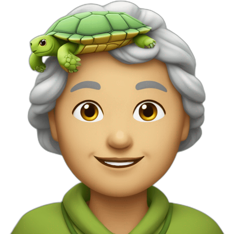 Sur une tortue grand-mère emoji