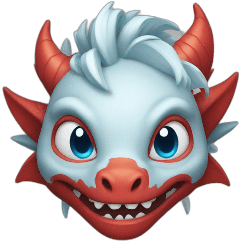 face red dragon with blue eyes emoji