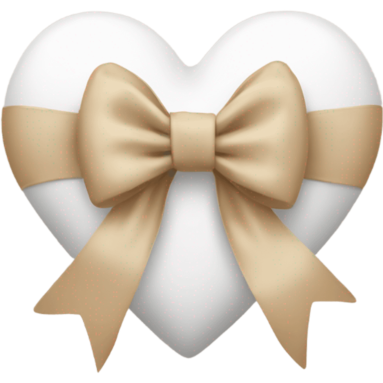 white heart with beige bow emoji