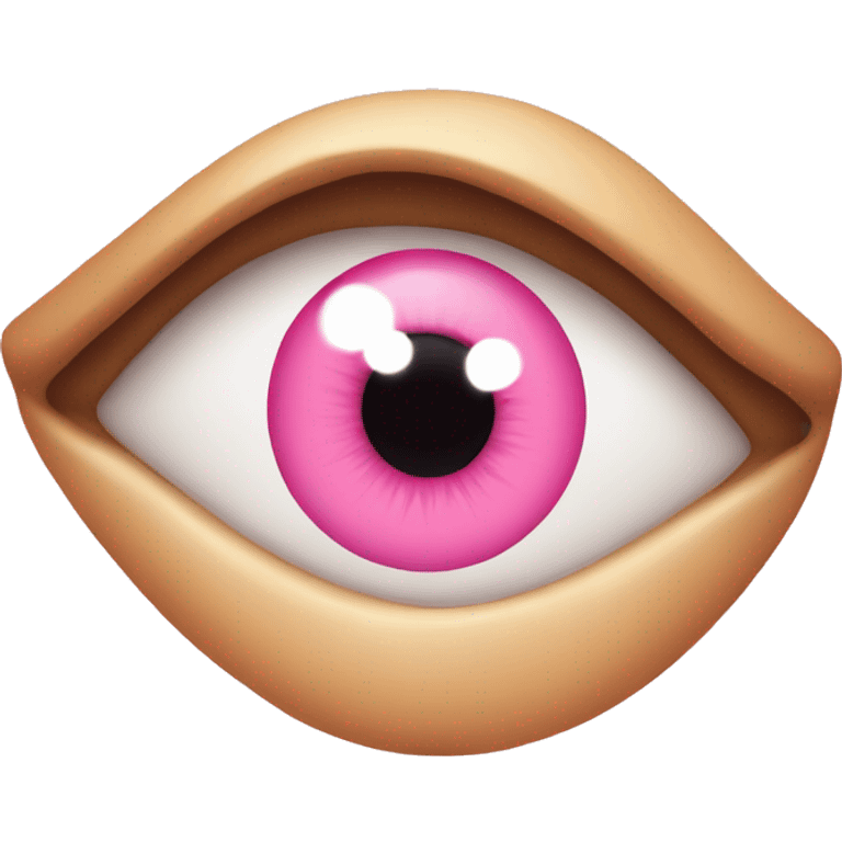 Cute eye emoji with pink hearts emoji