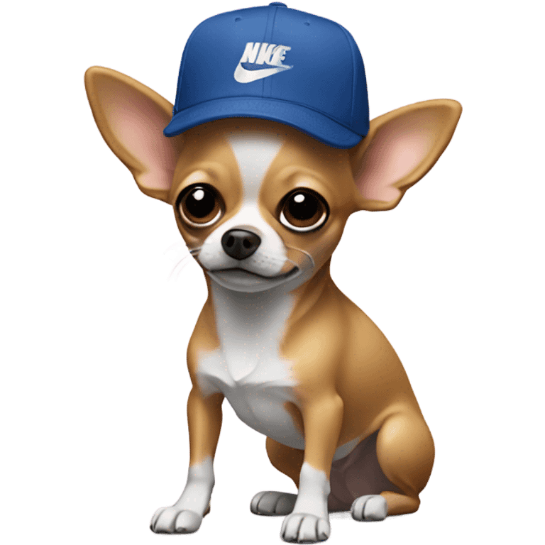 Chihuahua wearing a nike hat emoji