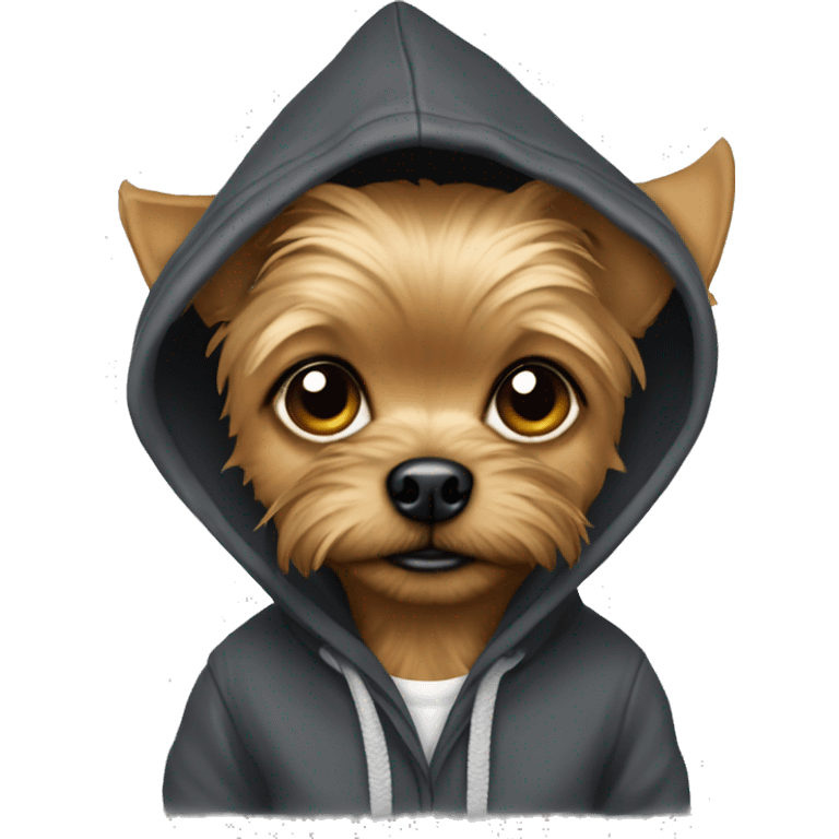 Chorkie with hoodie emoji