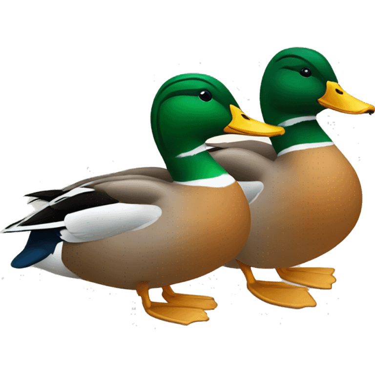 a male and a female mallard ducks in love emoji