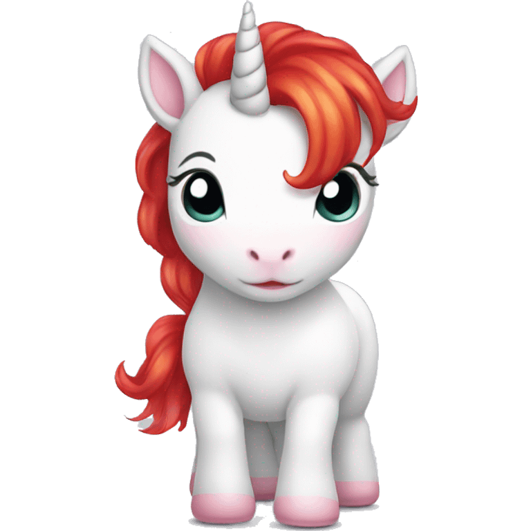 Baby unicorn with red hair emoji