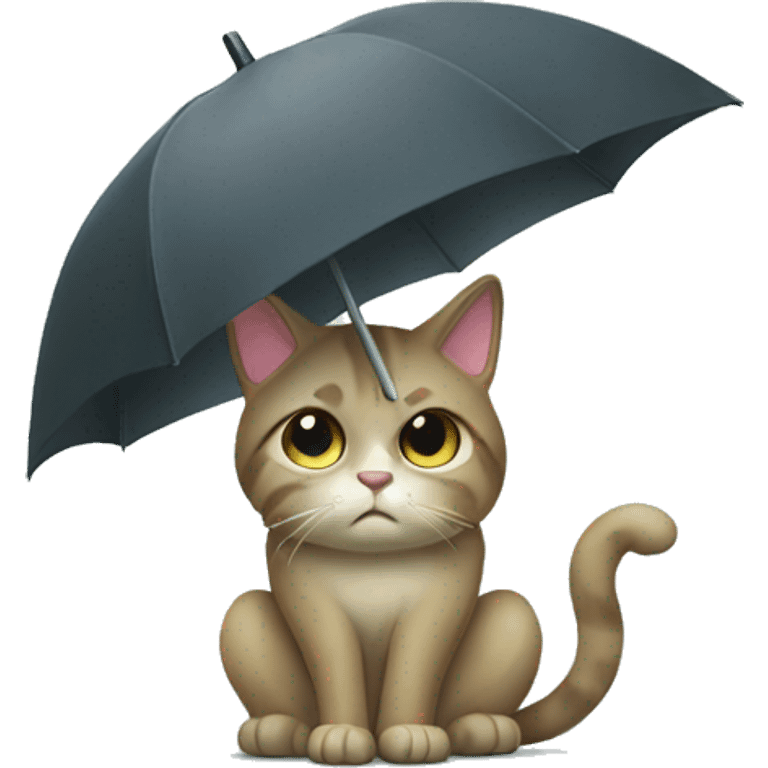 sad cat with an umbrella emoji