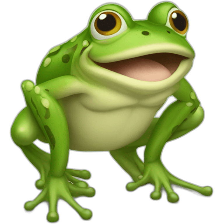 Muscular frog emoji