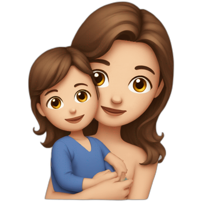 Brown hair Girl with baby emoji