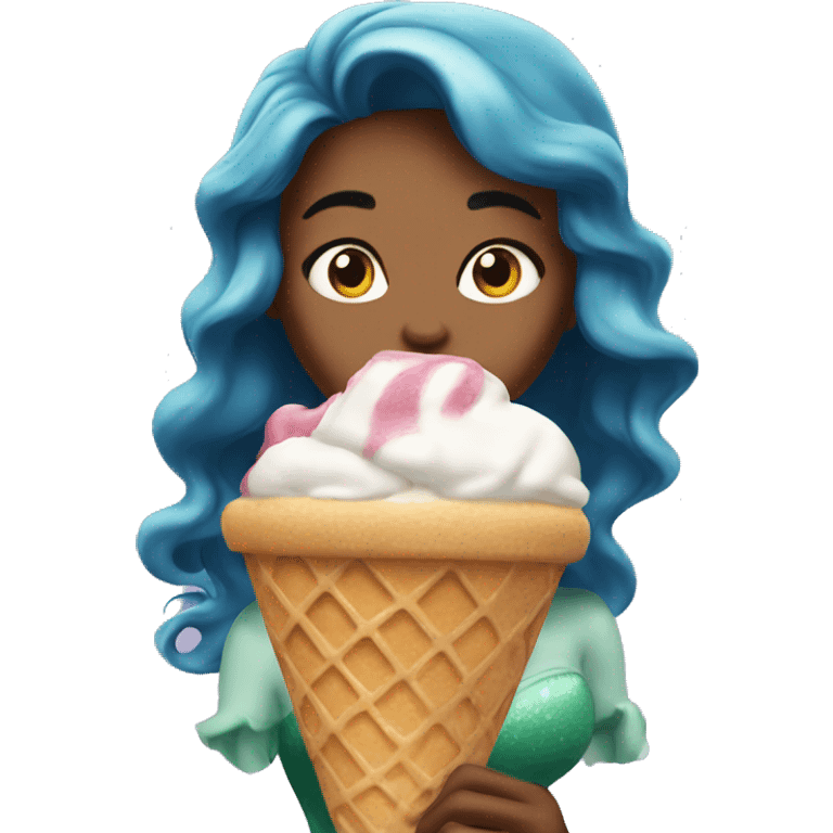 Ariel eating ice cream emoji