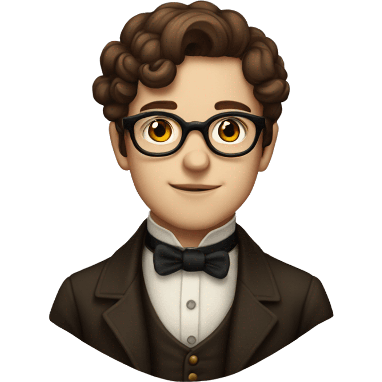 victorian young riest with brown hair and glasses emoji