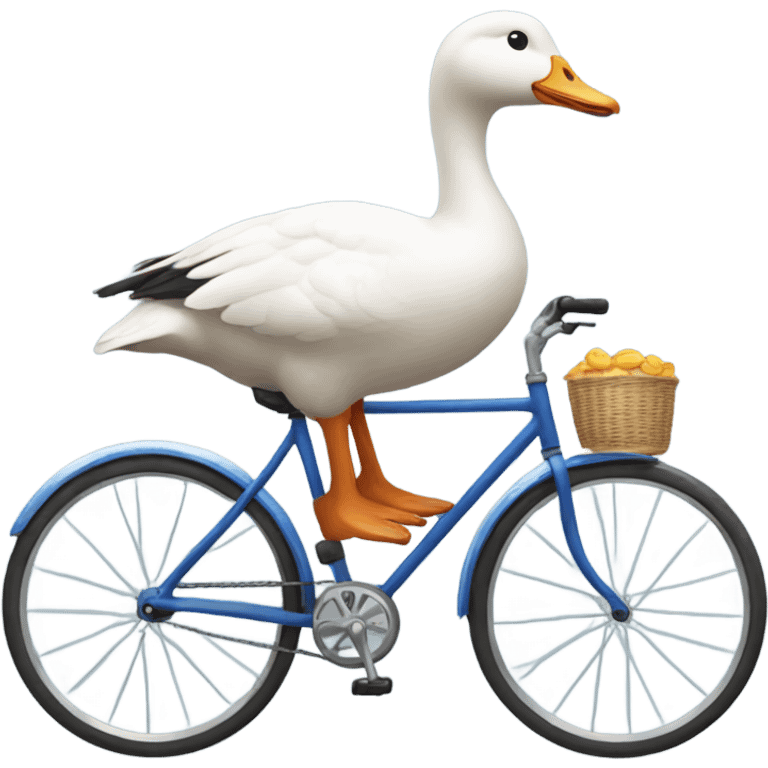 goose riding a bicycle  emoji