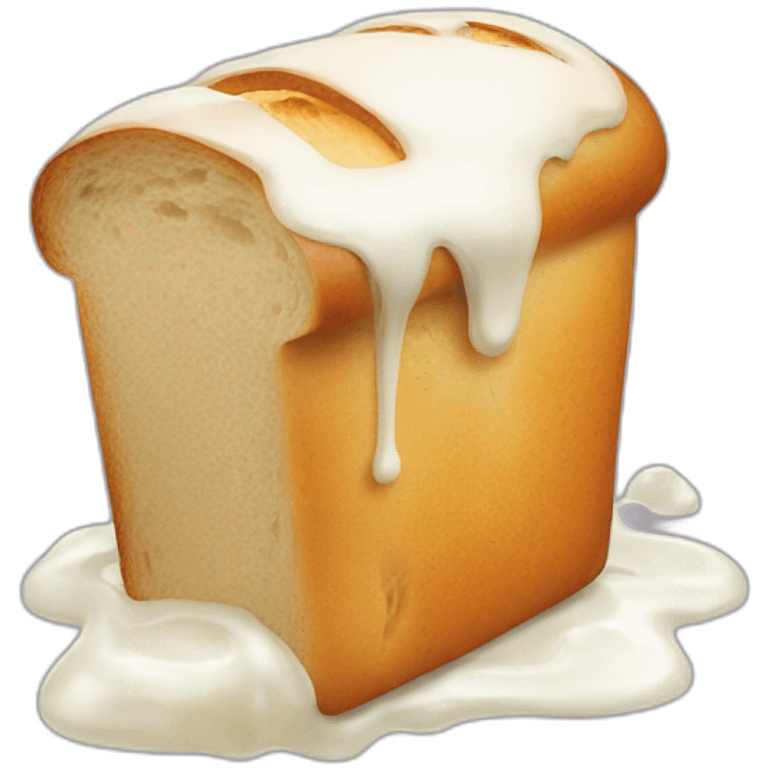 loaf of bread drinking white liquid emoji