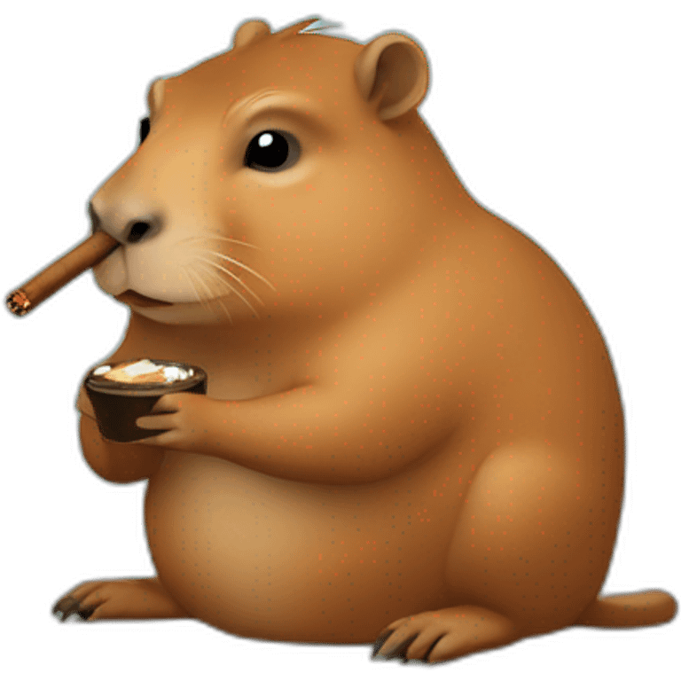 Capybara smoking cigar emoji