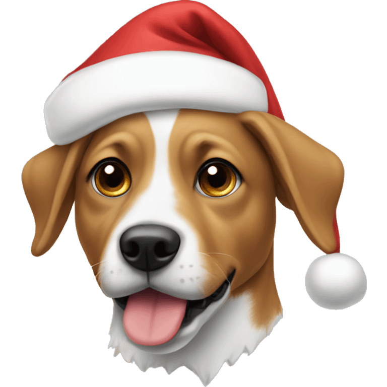 Dog having a Santa hat on  emoji