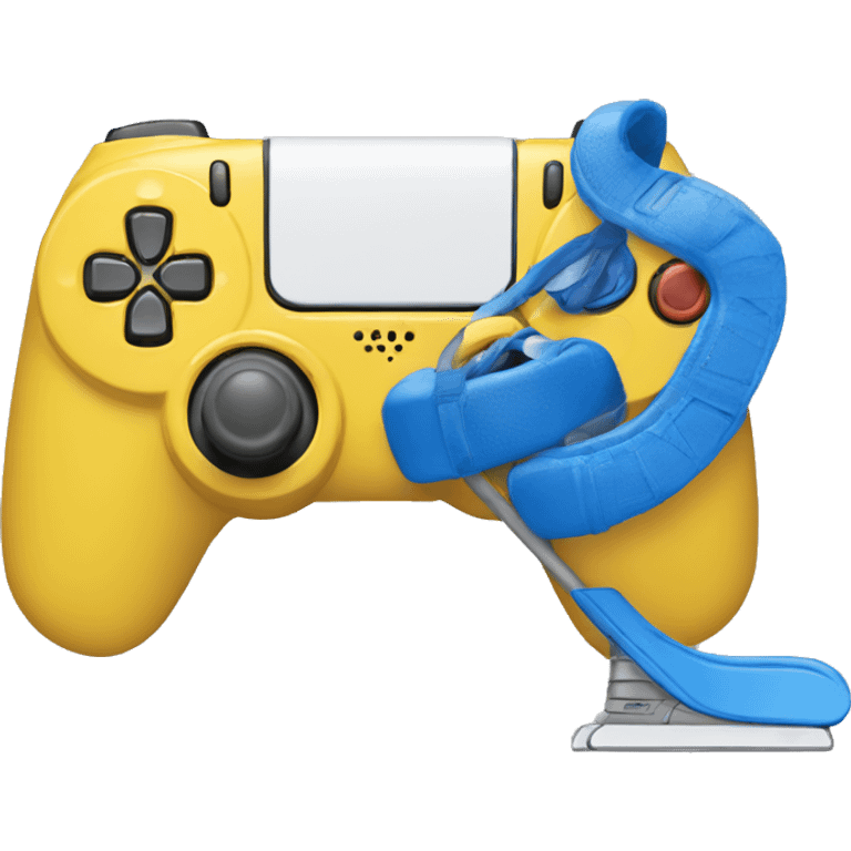 a hockey player whith a ps5 controller emoji