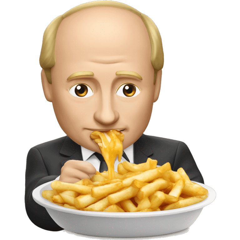 Vladimir poutine qui mange une poutine emoji