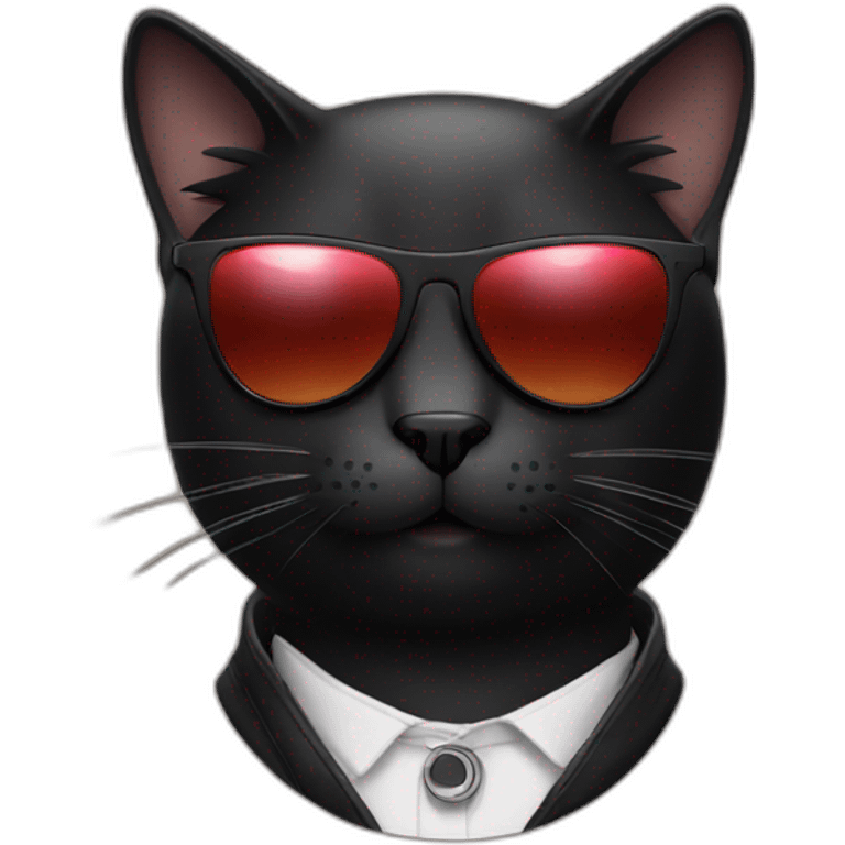 a black cat with sunglasses emoji