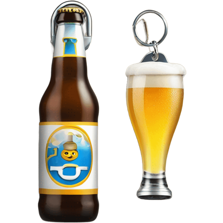 beer bottle and keys emoji